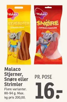 SPAR Malaco Stjerner, Snøre eller Strimler tilbud