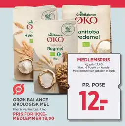 MENY Grøn balance økologisk mel tilbud