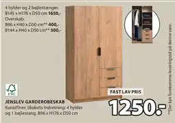 JYSK JENSLEV GARDEROBESKAB tilbud