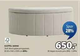 JYSK KAPPEL BÆNK tilbud