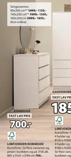 JYSK LIMFJORDEN KOMMODE tilbud