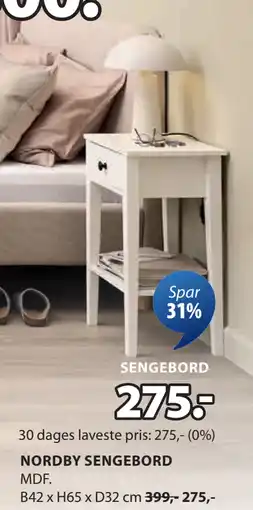 JYSK NORDBY SENGEBORD tilbud
