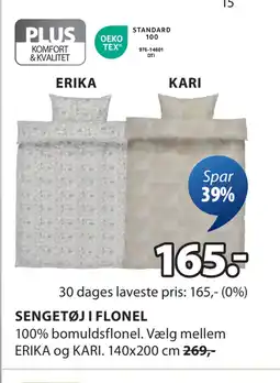 JYSK SENGETØJ I FLONEL tilbud