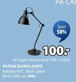 JYSK PATRIK BORDLAMPE tilbud