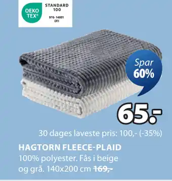 JYSK HAGTORN FLEECE-PLAID tilbud