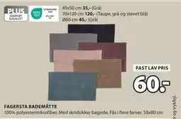 JYSK FAGERSTA BADEMÅTTE tilbud