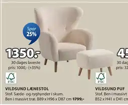 JYSK VILDSUND LÆNESTOL tilbud