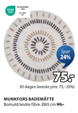 JYSK MUNKFORS BADEMÅTTE tilbud