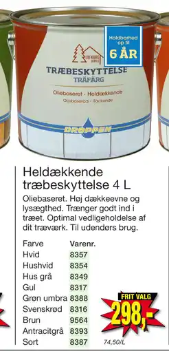 Harald Nyborg Heldækkende træbeskyttelse 4 L tilbud