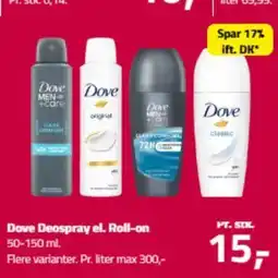 Fleggaard Dove Deospray el. Roll-on tilbud