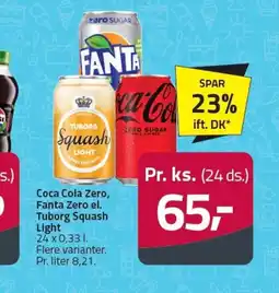 Fleggaard Coca Cola Zero, Fanta Zero el. Tuborg Squash Light tilbud