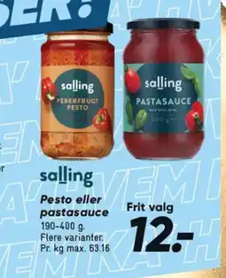 Bilka Pesto eller pastasauce tilbud