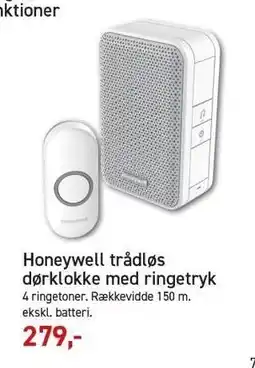 Honeywell trådløs dørklokke med ringetryk