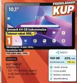 Power LENOVO 10,1 TABLET tilbud