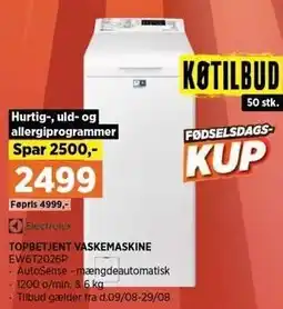 Power ELECTROLUX TOPBETJENT VASKEMASKINE tilbud