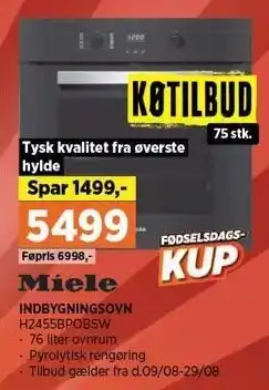 Power MIELE INDBYGNINGSOVN tilbud
