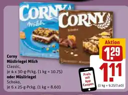 REWE DE CORNY Müsliriegel Milch oder Müsliriegel tilbud