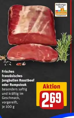 REWE DE Frisches französisches Jungbullen Roastbeef oder Rumpsteak tilbud