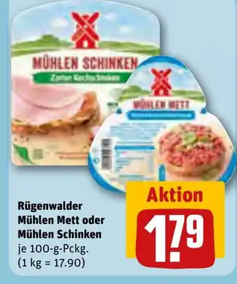 REWE Rügenwalder Mühlen Mett oder Mühlen Schinken tilbud