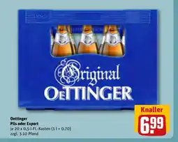 REWE DE OETTINGER Pils oder Export tilbud
