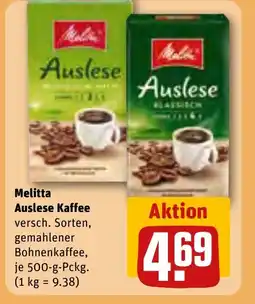 REWE DE MELITTA Auslese Kaffee tilbud