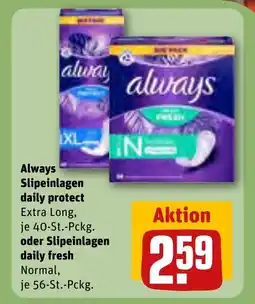 ALWAYS Slipeinlagen daily protect