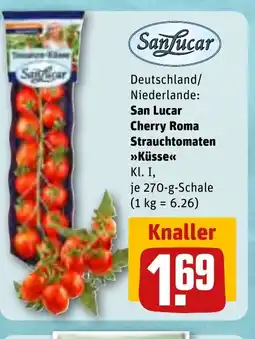 REWE DE San Lucar Cherry Roma Strauchtomaten Küsse tilbud