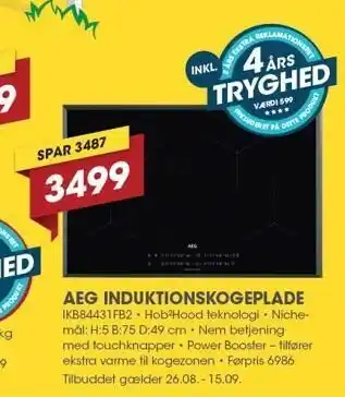 Punkt1 AEG Induktionskogeplade tilbud