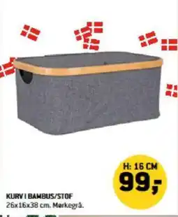 XL-BYG Kurv i bambus/stof tilbud