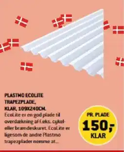 XL-BYG Plastmo Ecolite trapezplade, klar tilbud