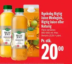 Min Købmand RYNKEBY Rigtig Juice Økologisk, Rigtig Juice eller Naturig tilbud