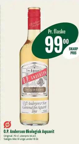 Min Købmand O.P. Anderson Økologisk Aquavit tilbud
