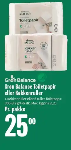 Min Købmand Grøn Balance Toiletpapir eller Køkkenruller tilbud