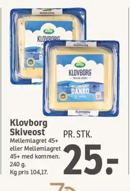 SPAR ARLA Klovborg Skiveost tilbud