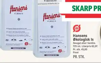 SPAR HANSENS Økologisk Is tilbud