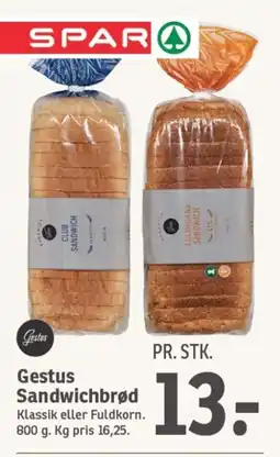 SPAR GESTUS Sandwichbrød tilbud