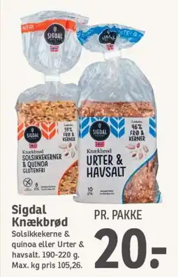 SPAR SIGDAL Knækbrød tilbud