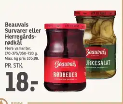 SPAR BEAUVAIS Survarer eller Herregårds- rødkål tilbud