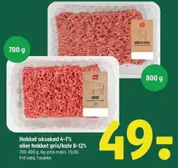 Coop 365 Hakket oksekød eller hakket gris/kalv 700-800 g tilbud