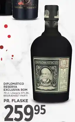 MENY DIPLOMÀTICO RESERVA EXCLUSIVA ROM tilbud