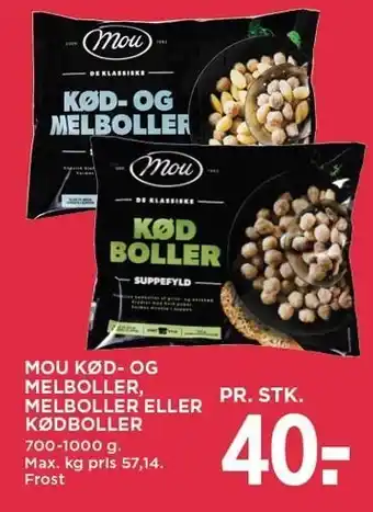 MENY MOU KØD- OG MELBOLLER, MELBOLLER ELLER KØDBOLLER tilbud