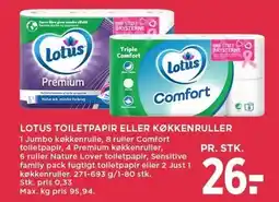 MENY LOTUS TOILETPAPIR ELLER KØKKENRULLER tilbud