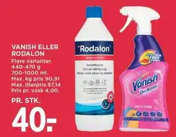 MENY VANISH ELLER RODALON tilbud