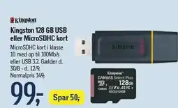 Kingston 128 GB USB eller MicroSDHC kort