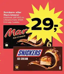 SuperBrugsen Snickers- eller Mars isbarer tilbud