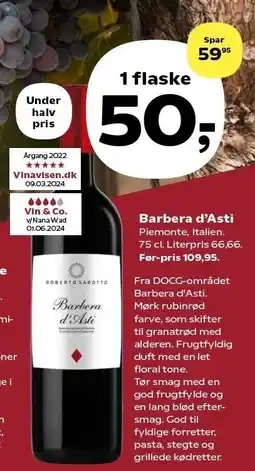 SuperBrugsen Barbera d'Asti 75 cl tilbud