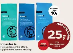 SuperBrugsen Irmas løs te tilbud