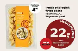 SuperBrugsen Irmas økologisk fyldt pasta tilbud