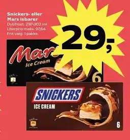 Kvickly Snickers- eller Mars isbarer tilbud