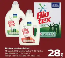 SuperBrugsen Biotex vaskemiddel tilbud